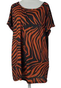 Dámská cihlovo-černá vzorovaná halenka 