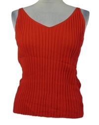 Dámský červený žebrovaný pletený top C&A