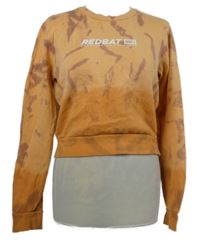 Dámska oranžovo-fialová vzorovaná crop mikina s logom Redbat