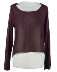 Dámsky vínový ľahký sveter s šifonovým PD Next