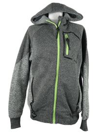 Pánská šedá melírovaná pletená mikina s kapucí Alex