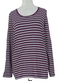 Dámske purpurovo-sivé pruhované tričko TU