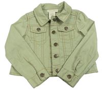 Khaki plátěná crop bunda