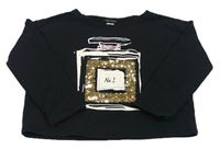 Čierna ľahká crop mikina s parfémem River Island
