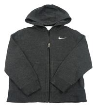 Antracitová propnací mikina s logem a kapucí Nike