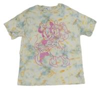 Modro-oranžovo-bílé batikované tričko s Minnie a Daisy Next 