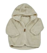 Smetanová chlupatá propínací mikina s kapucí H&M