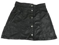 Černá koženková propínací sukně H&M