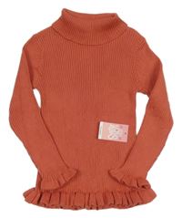 Nové - Oranžový rebrovaný sveter s rolákom Matalan