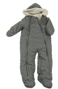 Sivá zimná kombinéza s kapucňou Vertbaudet