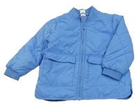 Modrá šušťáková prešívaná zateplená bunda H&M