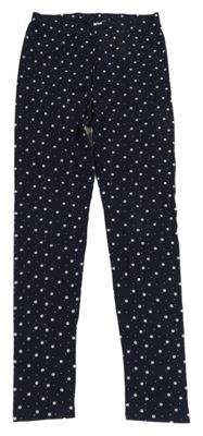 Tmavomodré kvetinové legíny Yigga