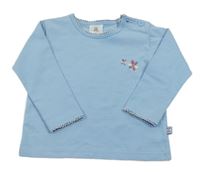 Svetlomodré tričko s kvietkami