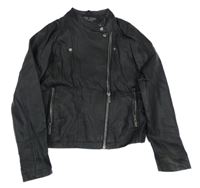 Černá koženková jarní bunda Cars jeans