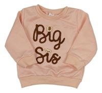 Svetloružová mikina s nápisom