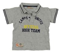 Sivé polo tričko s nápisom Camps United