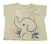 Béžové tričko so slonom TEX