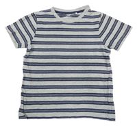 Sivo-tmavomodré pruhované tričko Topolino