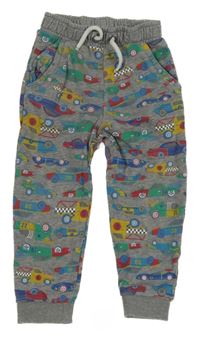 Šedé tepláky s barevnými auty Tu