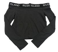 Antracitové crop triko s logem River Island