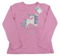 Růžové triko s jednorožcem Primark