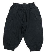 Čierne teplákové cuff nohavice s vreckami New Look