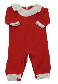 Červený pletený overal s golierikom M&S