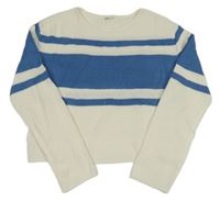 Bílo-modrý crop svetr H&M