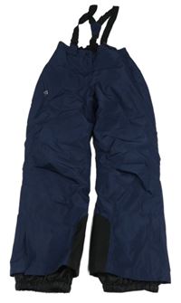 Tmavomodré šusťákové funčkní oteplovačky s trakami Crivit