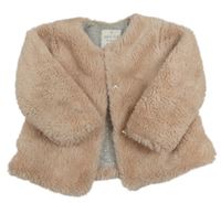 Růžový kožešinový zateplený kabátek Matalan