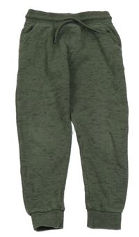 Kaki-čierne žíhané tepláky George