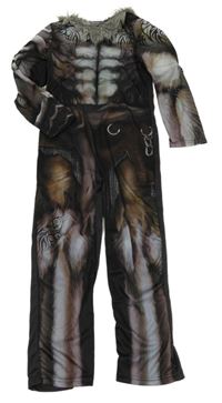 Kostým - Černo-šedý overal s kožešinou F&F