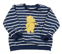 Tmavomodro-biela pruhovaná mikina s dinem M&S