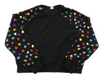 Čierna mikina so srdiečkami Shein