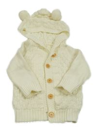 Smotanový prepínaci sveter s kapucňou