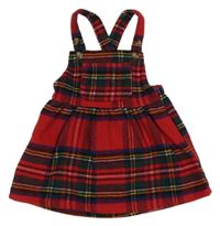 Červeno-farebné kockované vlnené na traké šaty Next