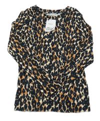 Nové - Čedrno-oranžové vzorované rebrované tričko Next