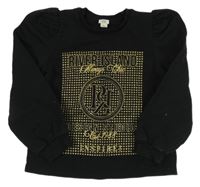 Čierna mikina so zlatým potlačou River Island