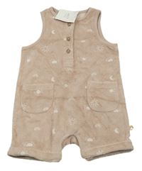 Nové - Pudrový froté kraťasový overal so sluníčky Next