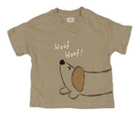Hnedé tričko s psíkom H&M
