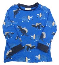 Modré pyžamové triko s dinosaury C&A