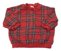 Červeno-kockovaná oversize mikina H&M