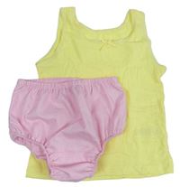 2set - Žlutá košilka + růžové kalhotky 