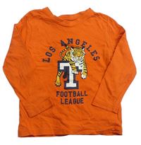 Oranžové tričko s tigrom zn. Primark
