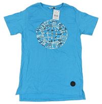 Azurové tričko s nápisom zn. Pep&Co.