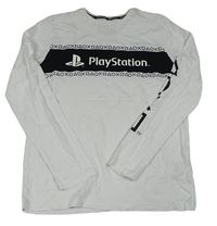 Bílo-černé triko PlayStation vel. 176