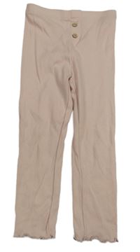 Světlerůžové žebrované legíny s knoflíčky Matalan