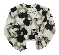 Smetanovo-béžová crop mikina s Mickeym H&M