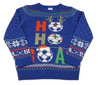 Modrý sveter s vánočním motívom F&F