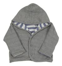 Šedá/pruhovaná prepínaci podšitá mikina s kapucňou zn. Little